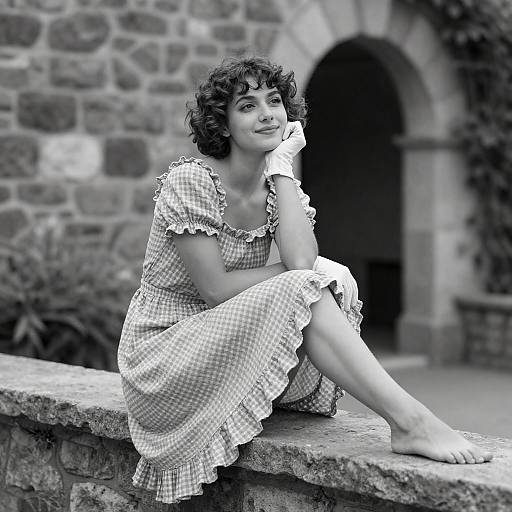 Elegant Young Woman in Vintage Attire