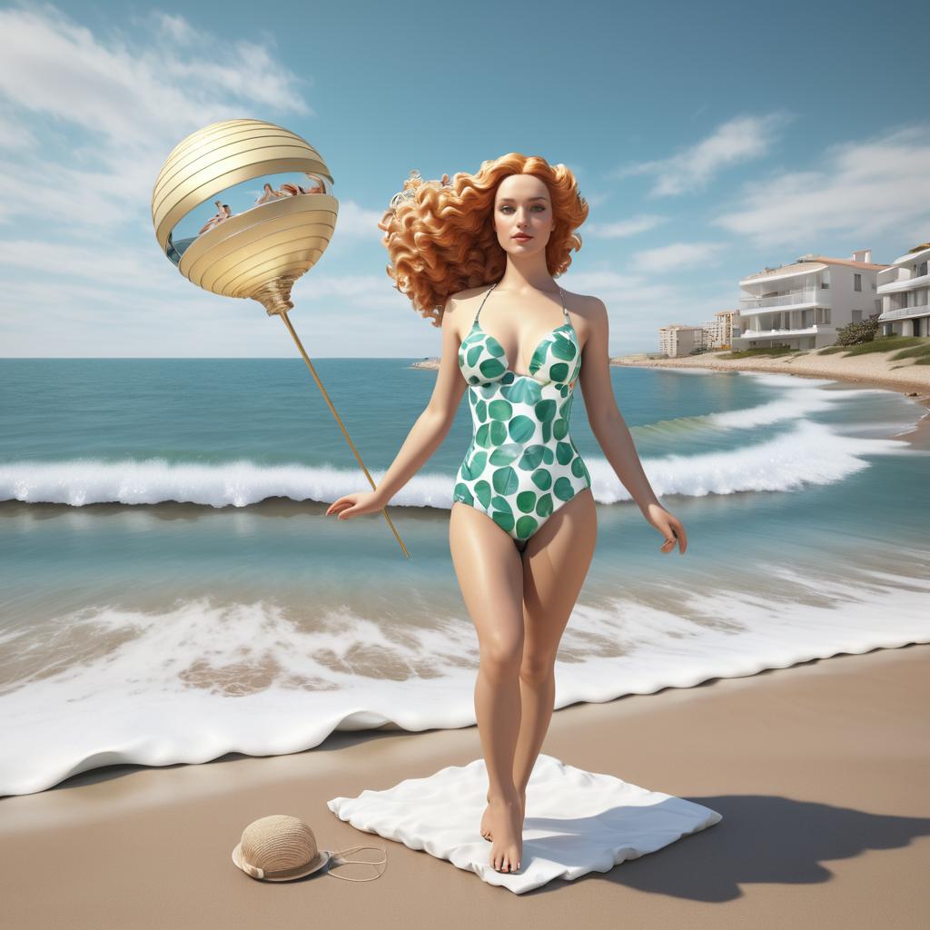 Modern Venus: A Photorealistic Beach Scene