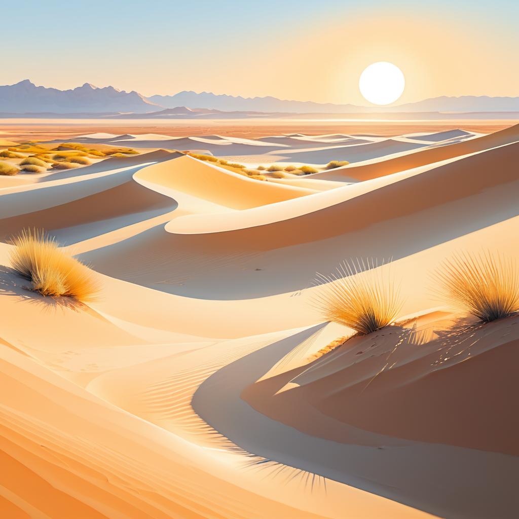 Serene Minimalist Desert Landscape Artwork