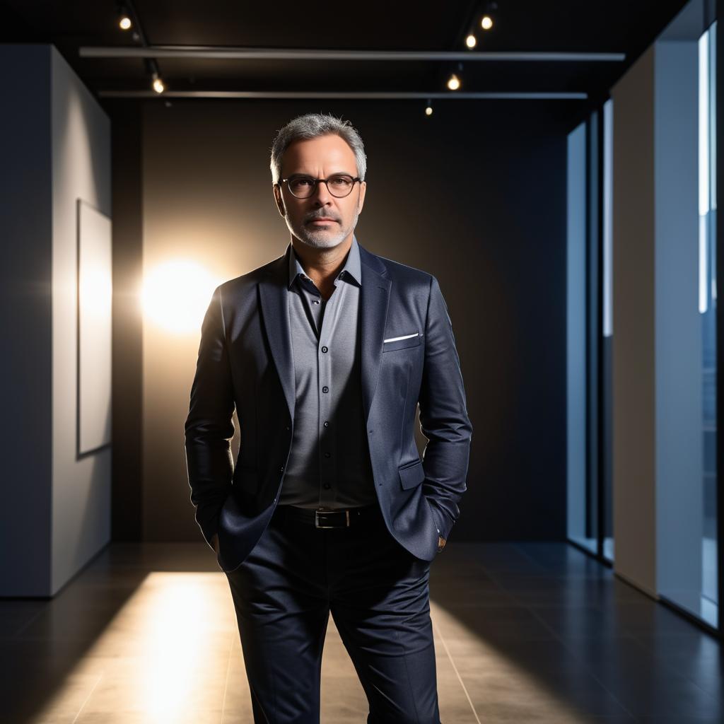 Stylish Middle-Aged Man in Office Portrait