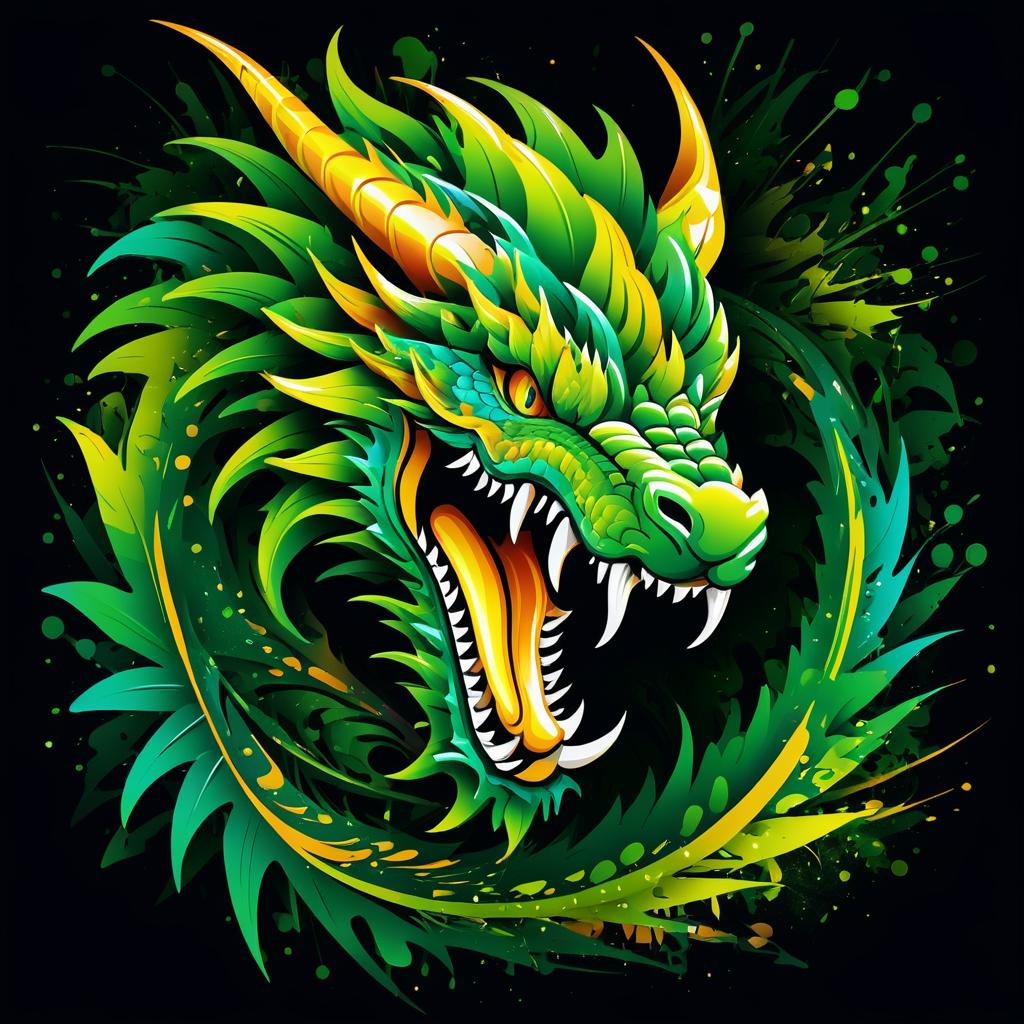 Dynamic Graffiti Art of a Fierce Dragon