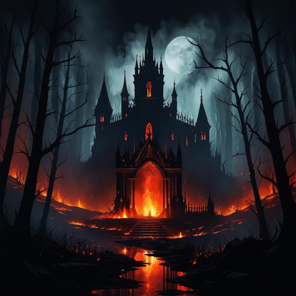 Gothic Wildfire: Dark Artistic Interpretation