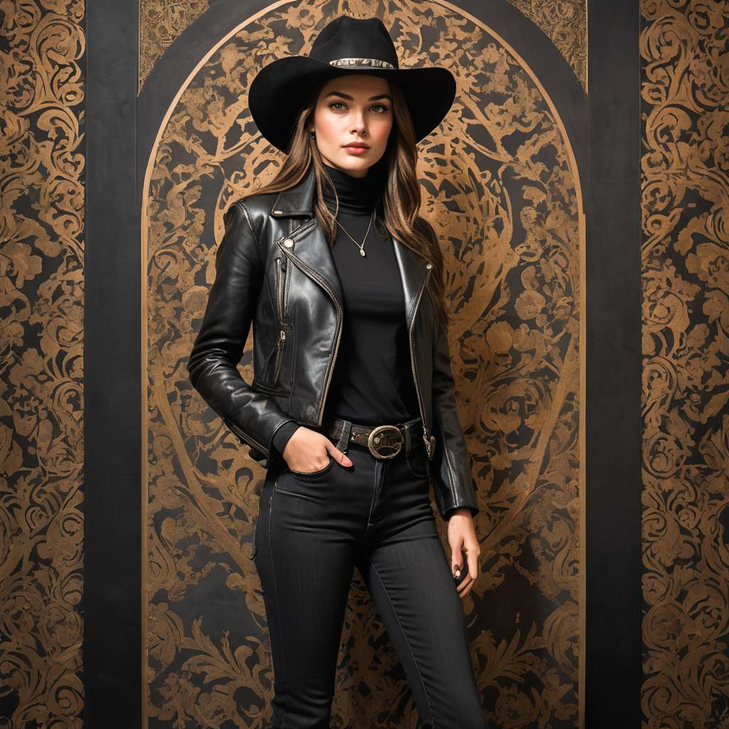 Confident Young Woman in Western Fashion