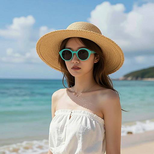 Summer Beach Vibes: Woman in Hat