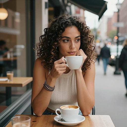 Charming Coffee Moment in Urban Café