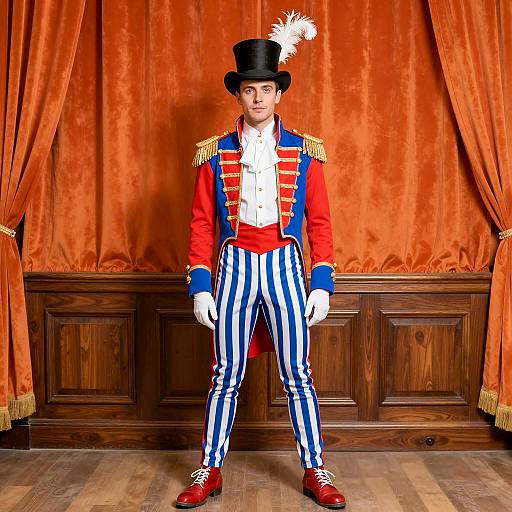 Vibrant Circus Magician Costume in Focus