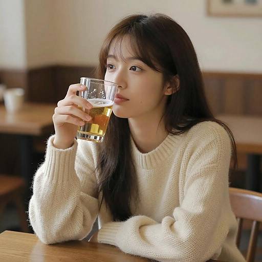 Cozy Moments: A Young Woman's Relaxation