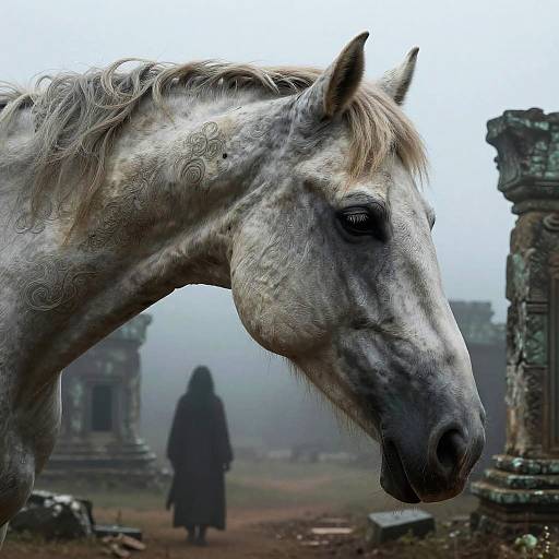 Mysterious Centaur in Ancient Ruins