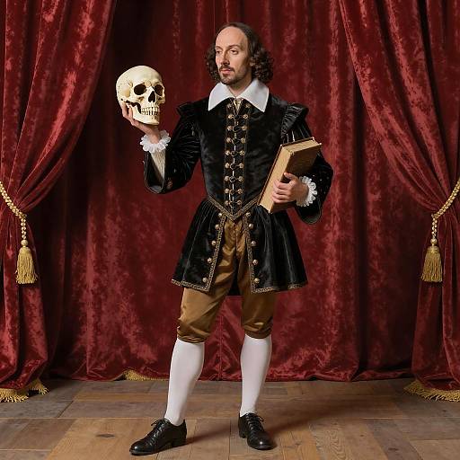 Shakespeare in Traditional Bard Attire