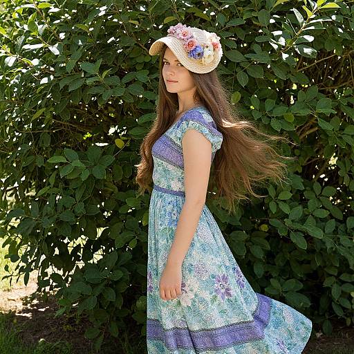 Elegant Woman in Floral Garden