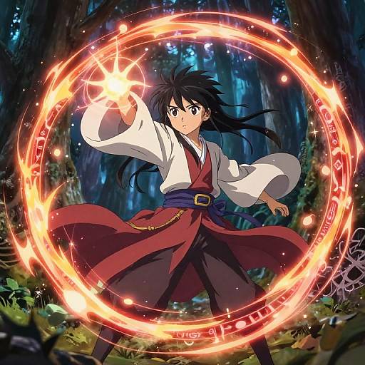 Anime Mage Casting Powerful Spell