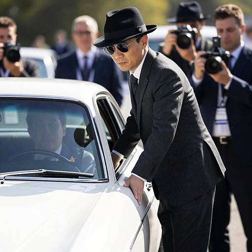 Stylish Man with Classic Car Scene