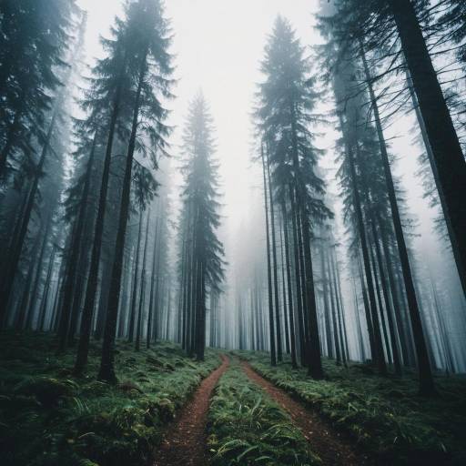 Misty Alpine Forest Path