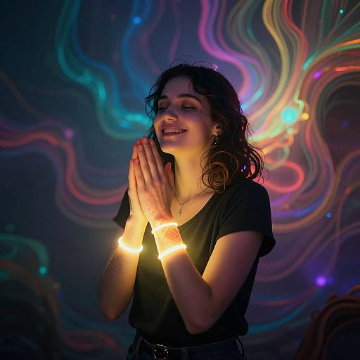 Neon Wrist Beams in Dreamlike Realm