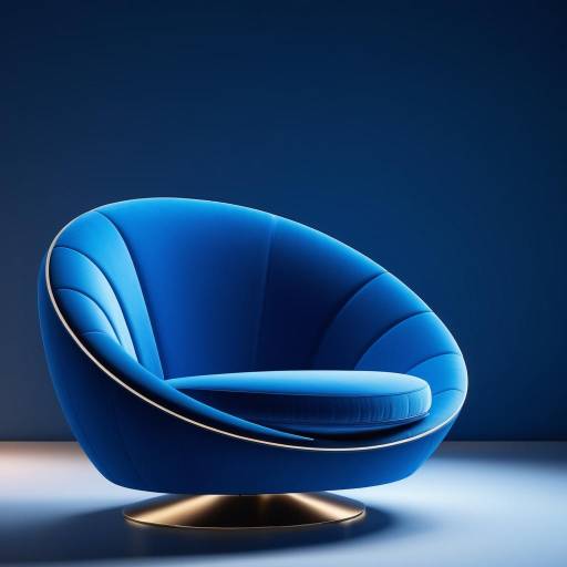 High-Quality Blue Oval Armchair Design