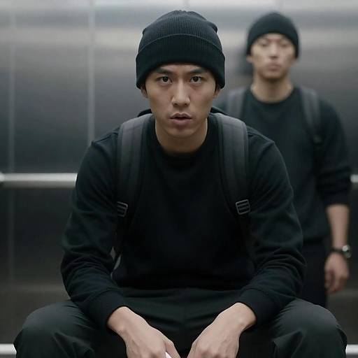 Intense Portrait of Men in Beanies