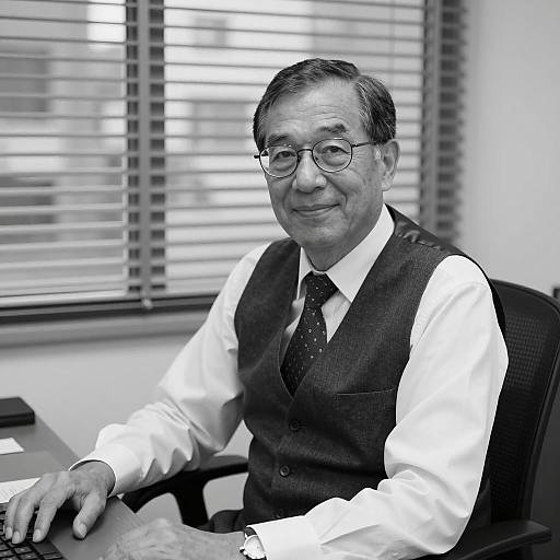 Black-and-White Portrait of a Senior Man