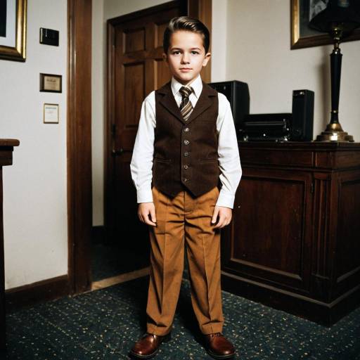 Young Boy in Vintage Formal Outfit
