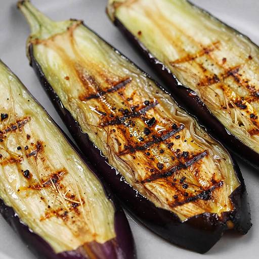 Close-Up Roasted Eggplant Slices