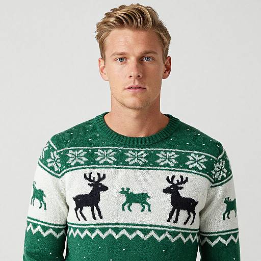 Blonde Man in Festive Sweater
