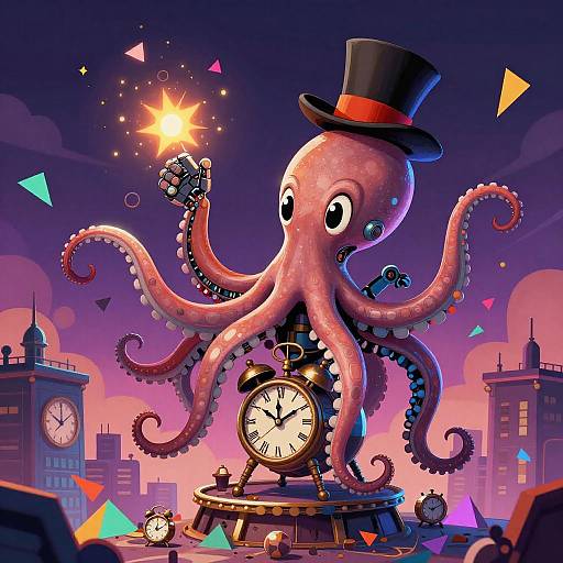 Robotic Octopus Magician in Clockwork City