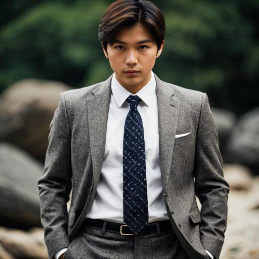 Realistic Man in Stone Suit Focus