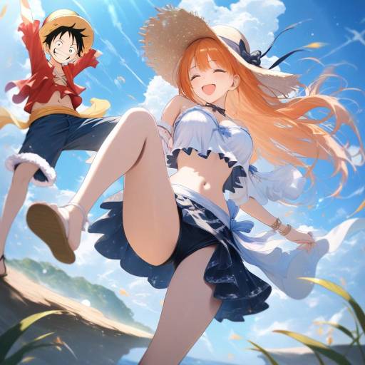 Adventurous Scene with Luffy and Friends