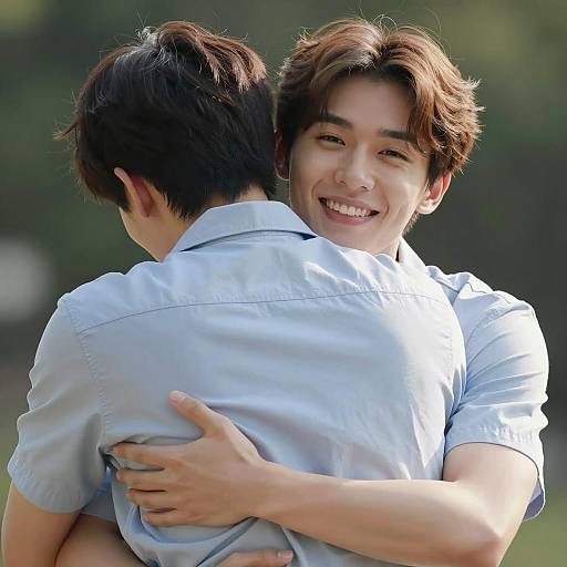 Joyful Embrace in Nature's Light