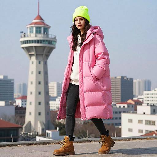 Stylish Woman at Beacon Tower