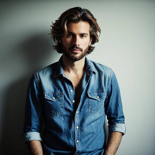 Casual Man in Denim Shirt Portrait