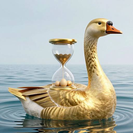 Golden Goose with Hourglass Egg