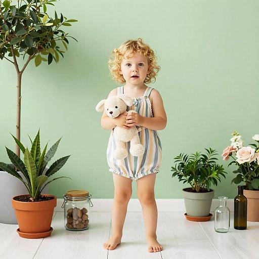 Playful Toddler in Lush Garden