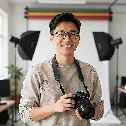 Friendly Asian Photographer in Studio