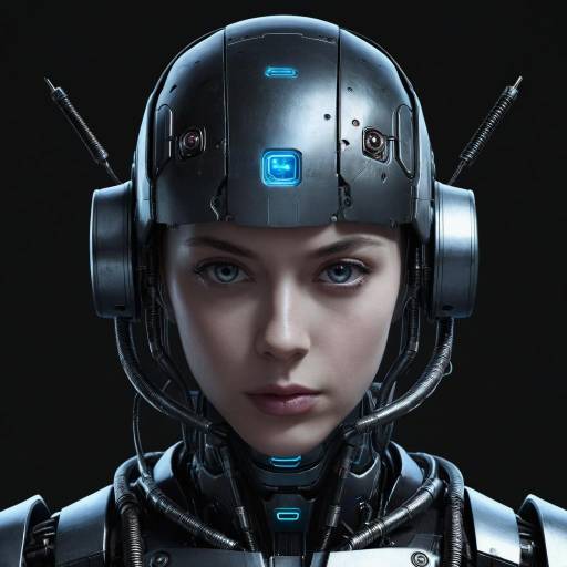 Cyberpunk Cyborg Portrait with Mechanical Features