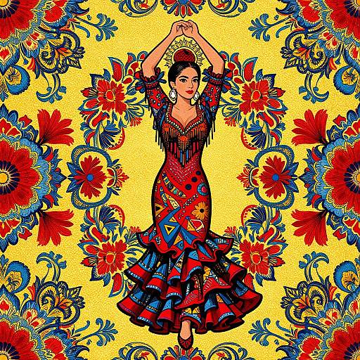 Vibrant Spanish Flamenco Pattern