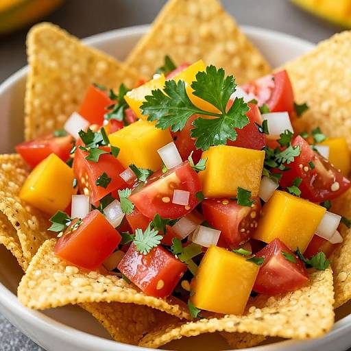 Vibrant Mango Salsa on Chips