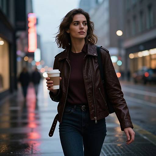 Confident Woman in Neon City