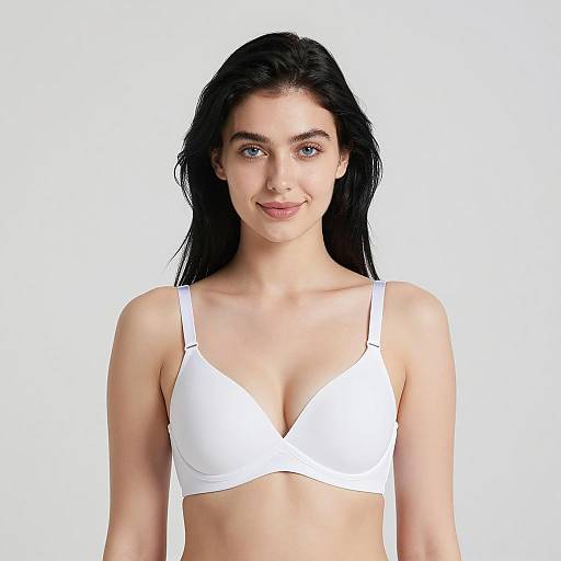 Young Woman in White Bra