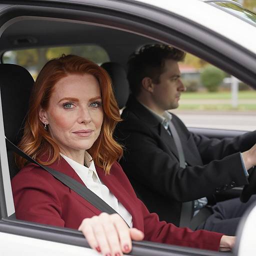 Candid Car Ride: Woman and Man