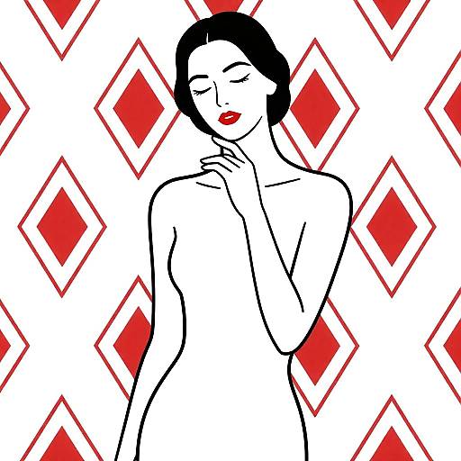 Minimalist Art Deco Woman Portrait