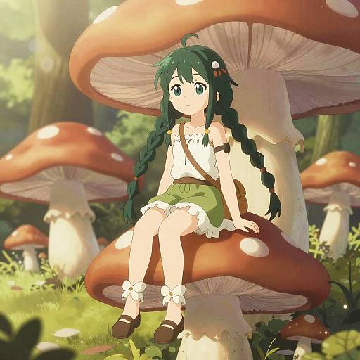Ethereal Mushroom Anime Girl