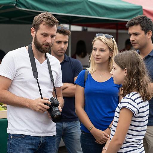 Group Interaction at a Vibrant Market