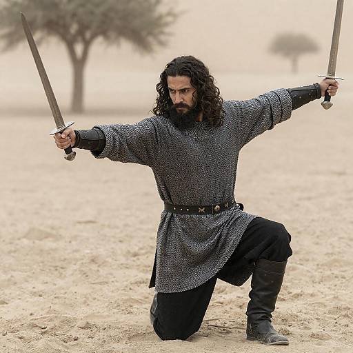 Desert Duelist with Twin Swords