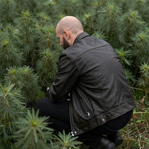 Mysterious Man in Jungle Setting