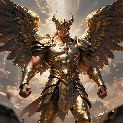 Majestic Warrior with Powerful Wings