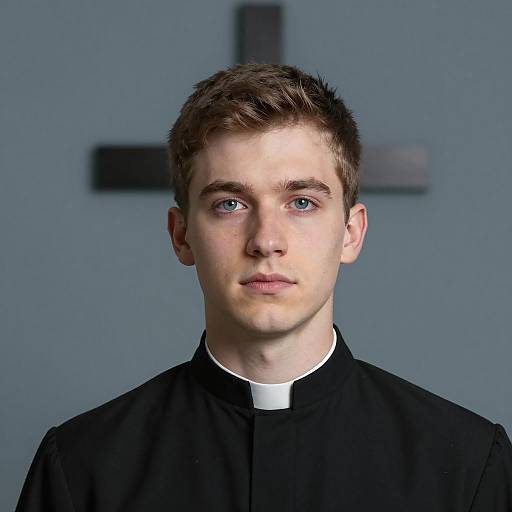 Young Man in Clerical Attire Portrait