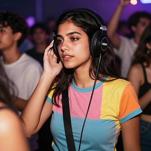 Woman with Headphones at Rave