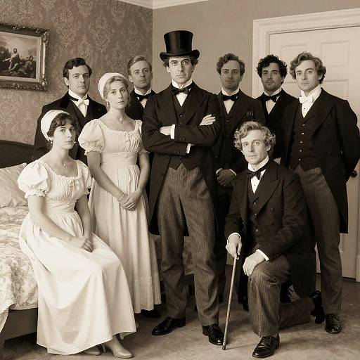 Victorian-Era Group Portrait in Sepia Tone