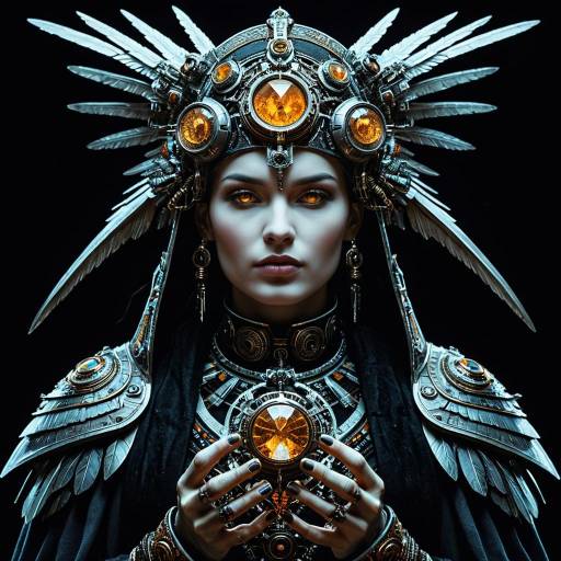 Biomechanical Priestess with Amber Eyes Biomechanical Priestess with Amber Eyes