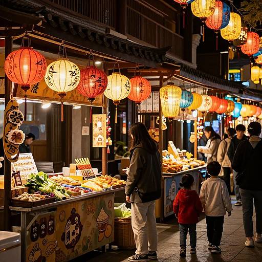 Vibrant Traditional Asian Night Market